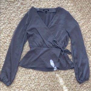 Express: Wrap front Blouse with tie.